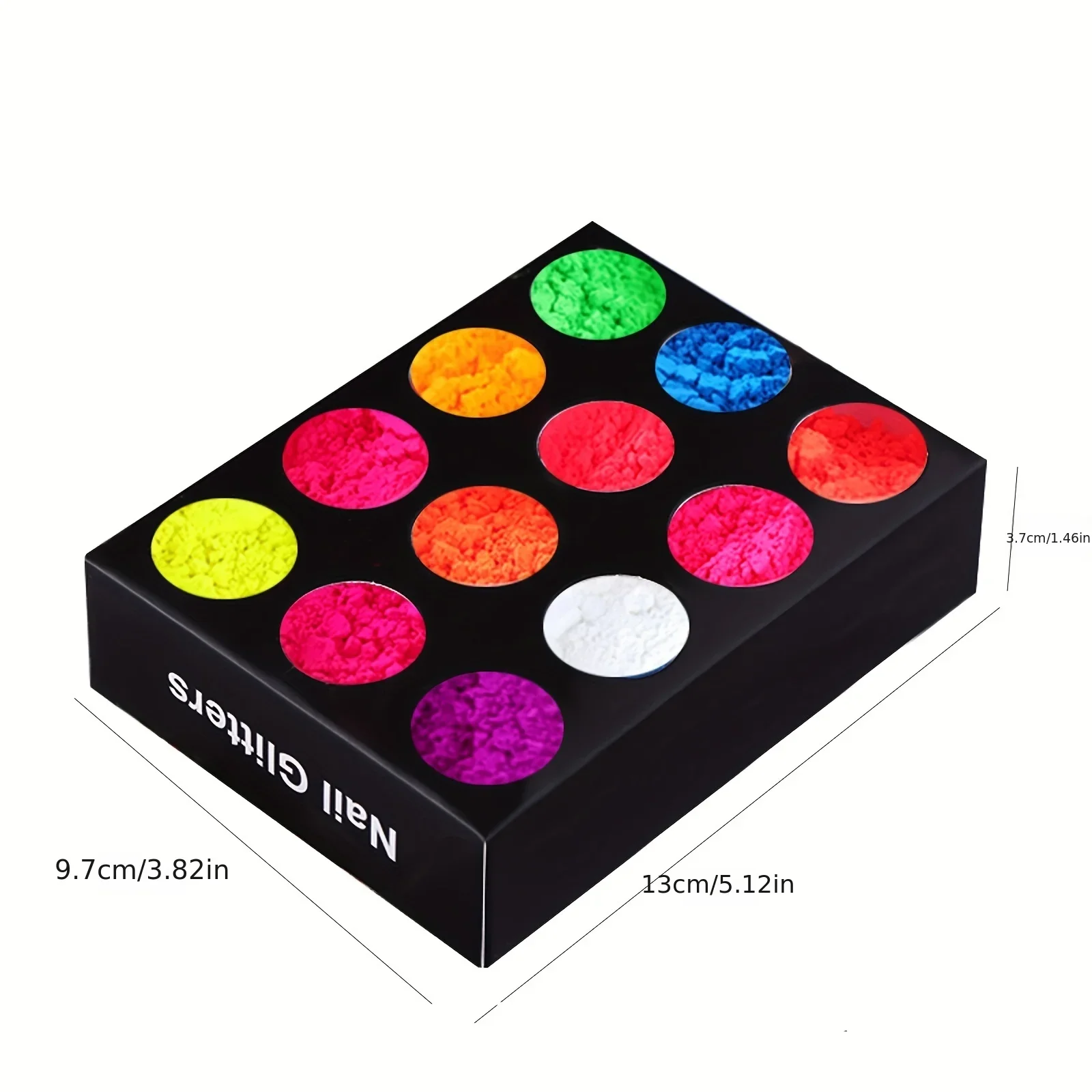 12 Colors Pigment Nail Powder Kit, Pigment Nail Super Bright Neon Powder Barbie Fluorescent Acrylic Set, With Clear Box