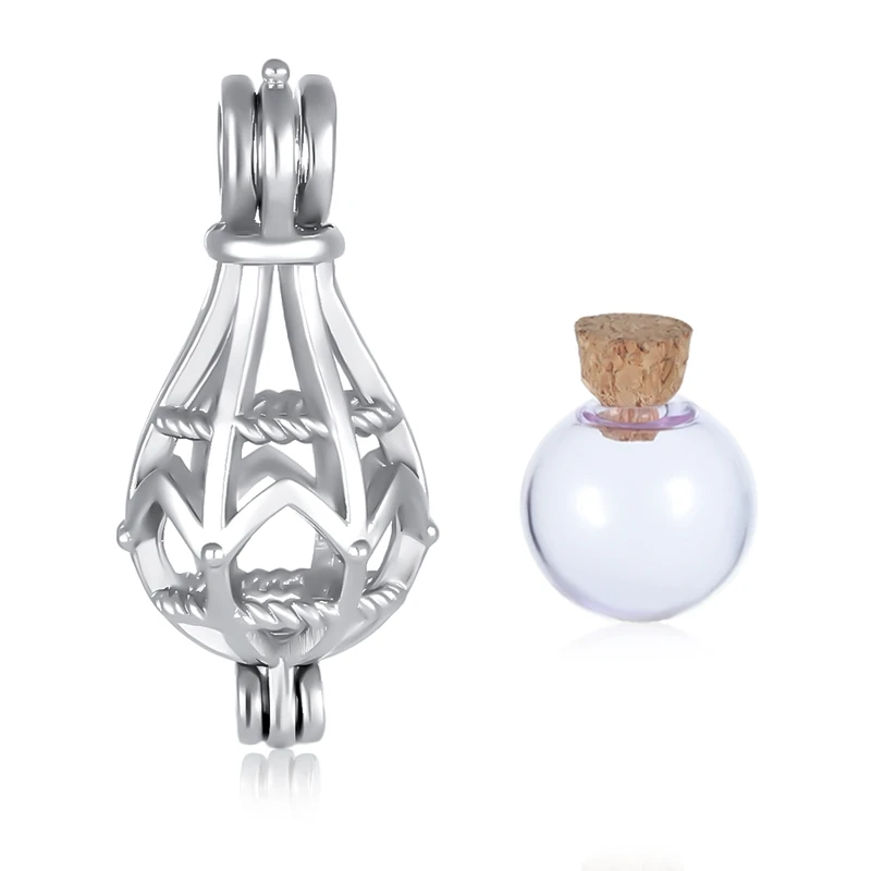 Hollow Teardrop Urn Necklace for Ashes Memorial