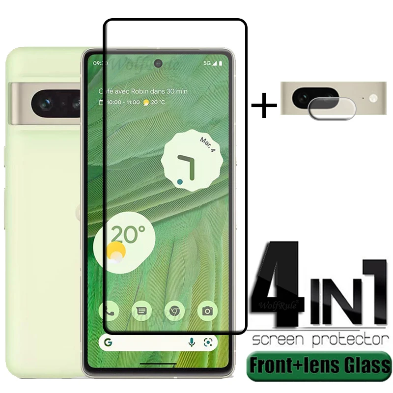 

4-in-1 For Google Pixel 7 Glass For Google Pixel 7 6 A 5 5A 6A Tempered Glass 9H Screen Protetor For Google Pixel 7 Lens Glass