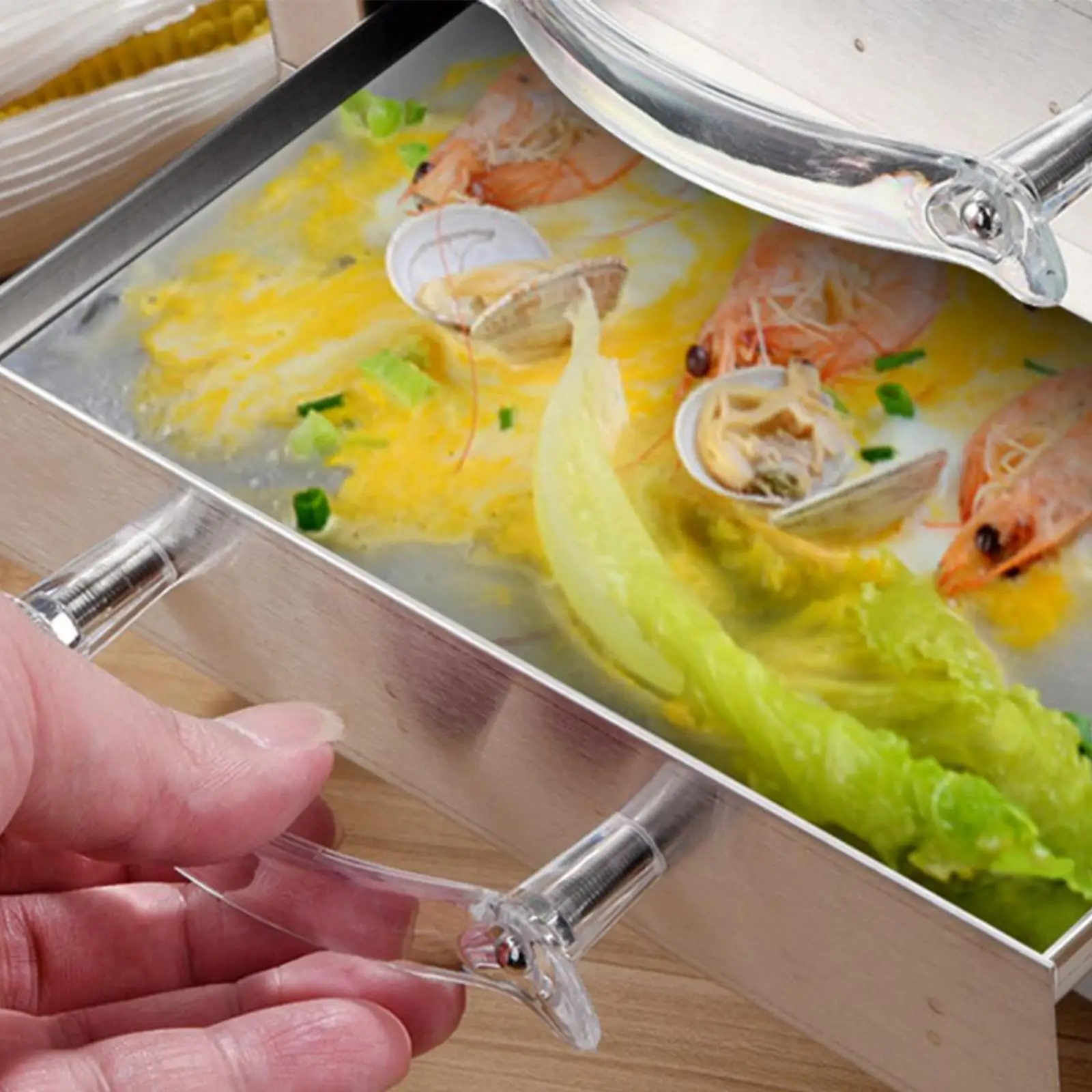 Rice Roll Maker 2 Tiers Bun Steam Machine for Kitchen Cooking Home Use