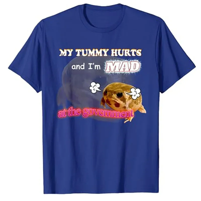 thumbnail image 1 of Me duele la barriga y estoy ENOJADO con el gobierno Camiseta con meme Humor Divertido Rana gruñona SII, reflujo gastroesofágico Camisetas gráficas, 1 of 4
