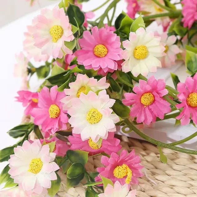 New Simulation Sunflower Daisy Garden Flower Vine Sunflower Fake Flower Rattan Living Room Winding Indoor Decoration Blocking 3