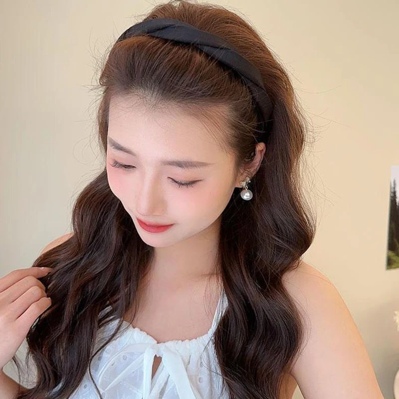 Elegantes, einfarbiges Stoff-Haarband für Damen und Mädchen, süßes Haarornament, einfaches Haarband, modisches Haar-Accessoire