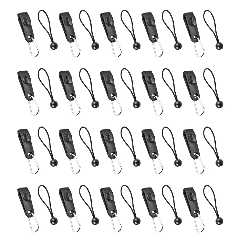 

20Pcs Tarp Clips With Carabiner Kit Heavy Duty Tent Clips For Camping Canopies Awnings Car Covers Swimming Pool Covers