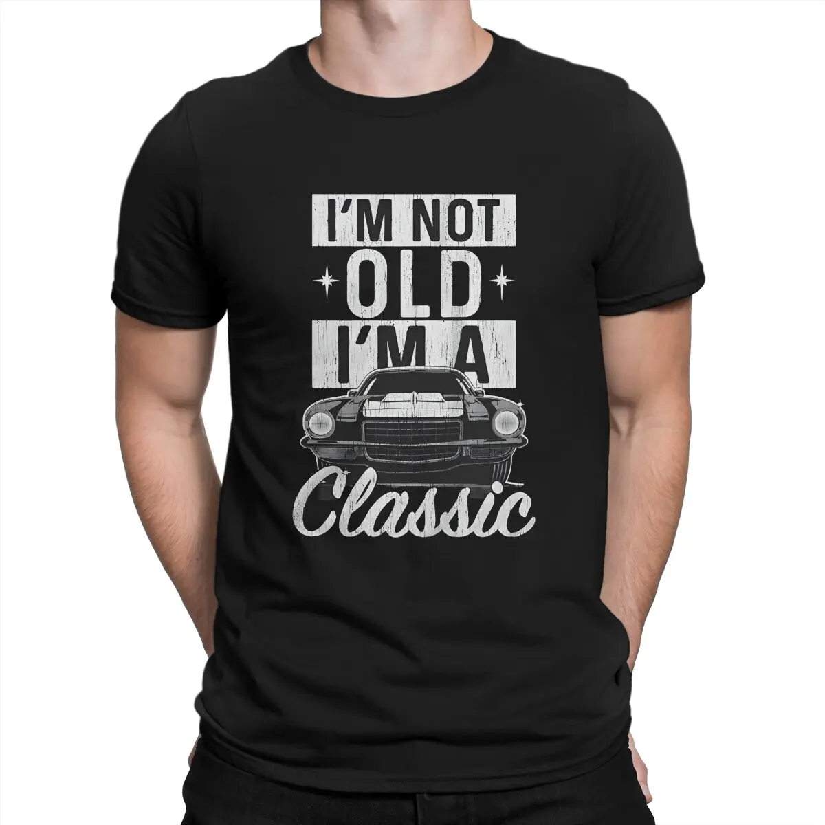 

Men's T-Shirt Retro Old Car Awesome 100% Cotton Tee Shirt Short Sleeve Classic Cars T Shirt Round Collar Tops Party