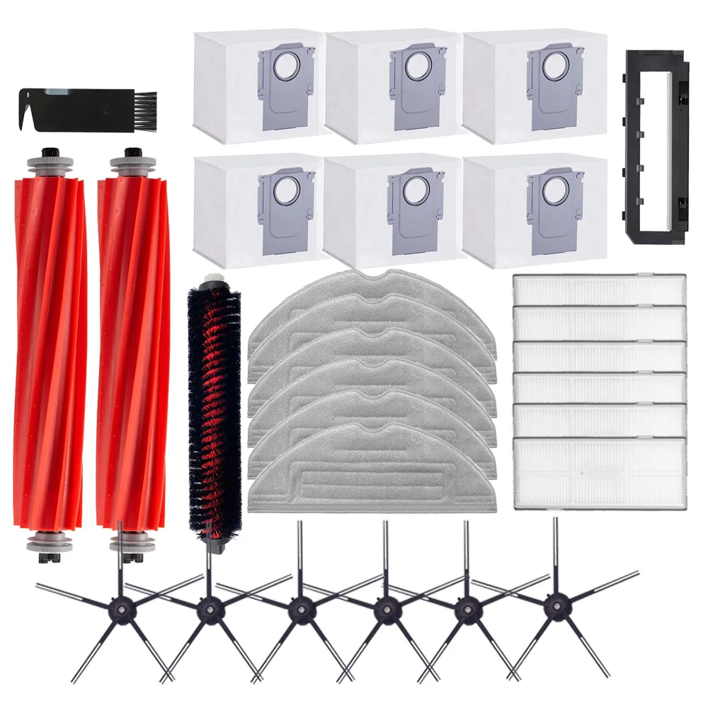 

Dust Bag For Roborock S7 MaxV Ultra Accessories Xiaomi Mop Pad Hepa Filter Cleaning Main Brush Kit Original Robot Vacuum Parts