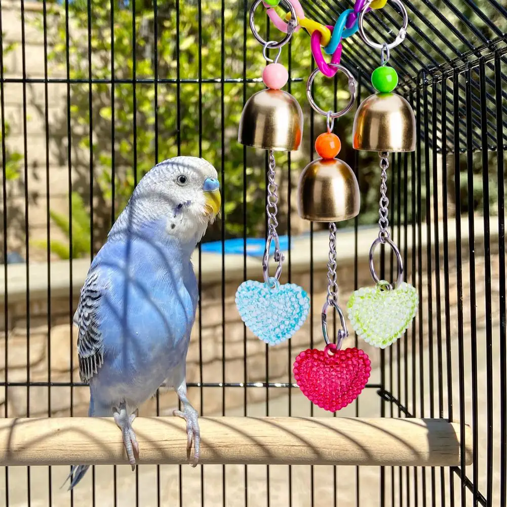 Bird Cage Toy Practical Bell Design Parrot Toy Sturdy Bird Toy Hook
