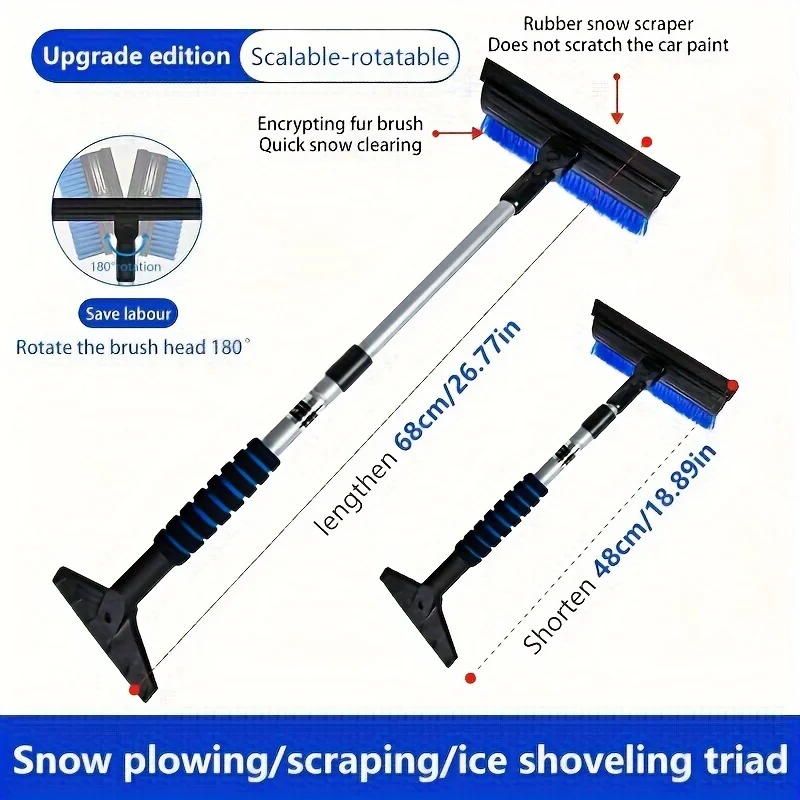 Window Snow Scraper Multi Functional Car Winter Snow Shovel Cleaning Brush Defroster Car Windshield Accessories