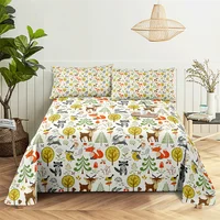 Cartoon Dinosaur，Animal 0.9/1.2/1.5/1.8/2.0m Digital Printing Polyester Bed Flat Sheet With Pillowcase Print Bedding Set 2