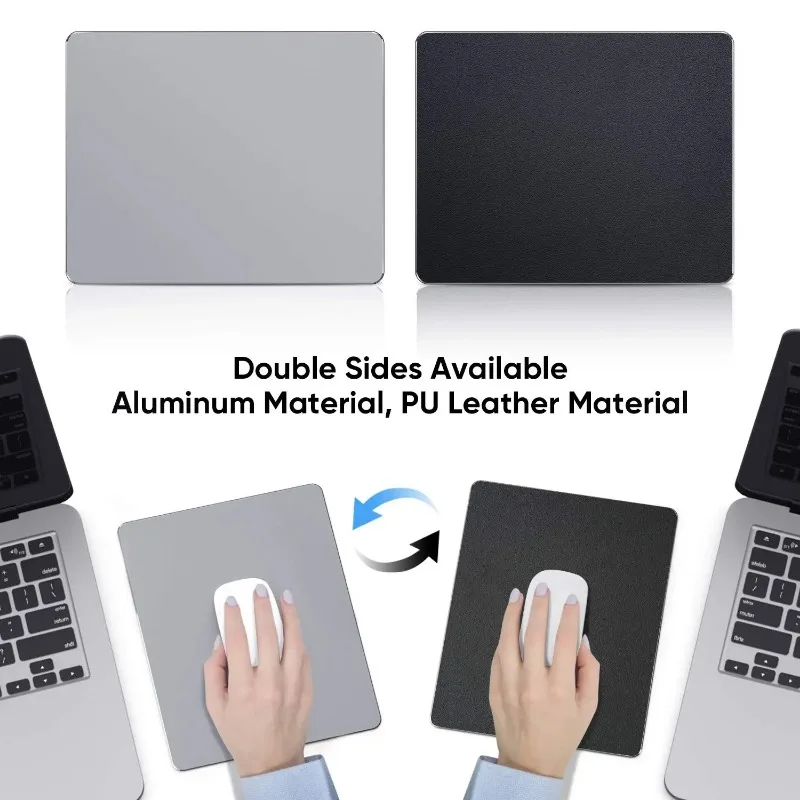 Deluxe Solid Color PU Leather Waterproof Mouse Mat, Anti-slip, 23x19cm - Stylish Desk Accessory