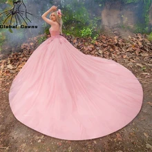 

Sweetheart Ball Gown Quinceanera Dresses Appliques Beaded Formal Prom Graduation Gowns Sweet 15 16 Dress Robe Princesse Femme