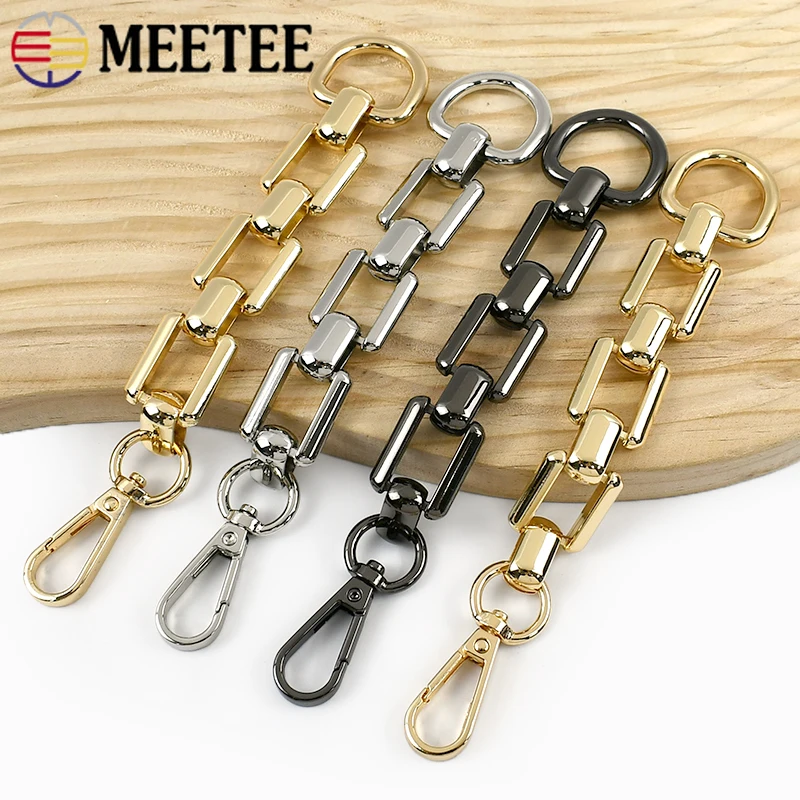 1/2/5Pcs 연장 금속 체인 18cm D 링 포켓 체인 조절 가능한 걸쇠 숄더백 스트랩 핸들 버클 핸드백용 액세서리