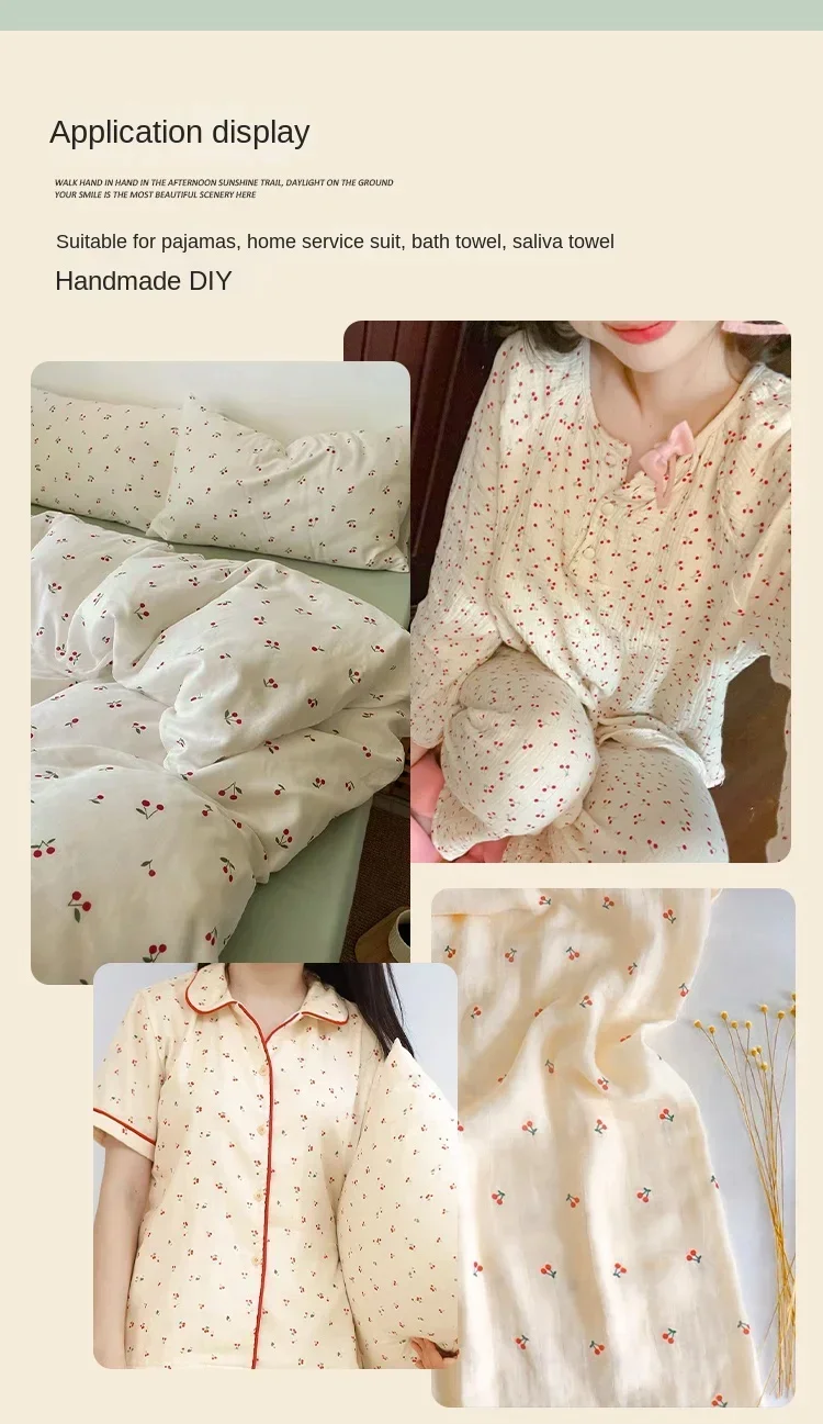 1/3/5yards Double-Layer Cotton Gauze Children Sheets Pajamas DIY Dress Fabrics Soft Environmentally Friendly Skin-Friendly