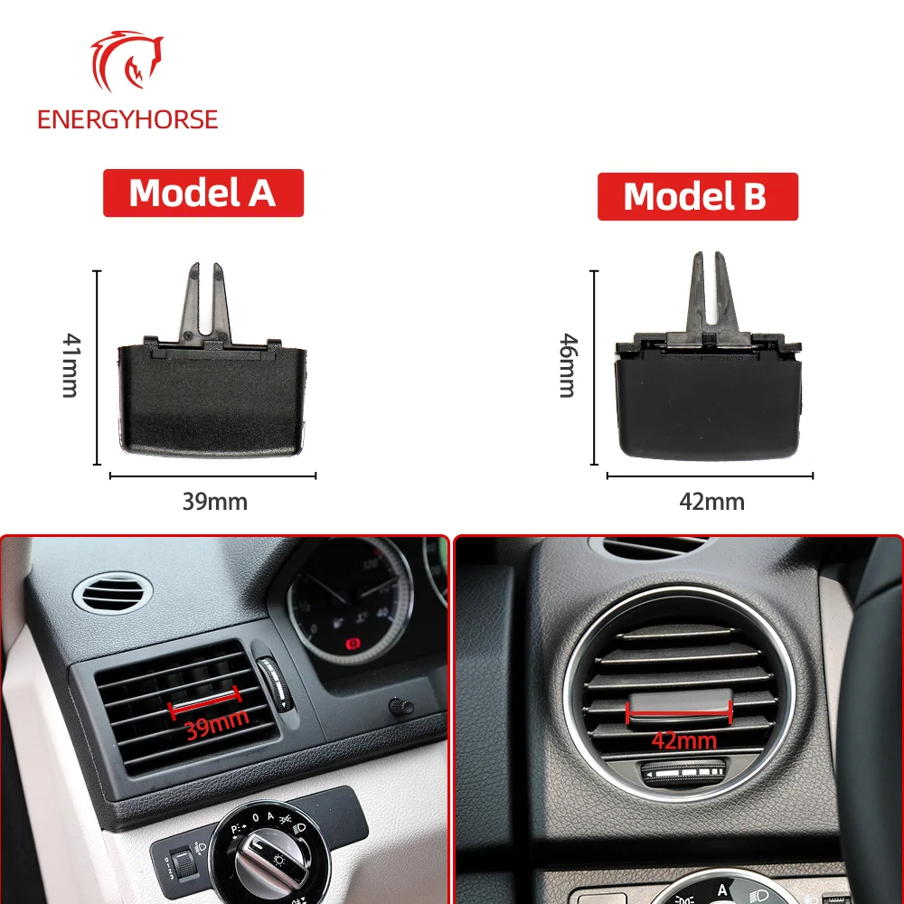 Car Front Air Conditioning Vent Grille Clip Slider for Mercedes W204 X204 C GLK Class 2007-2015