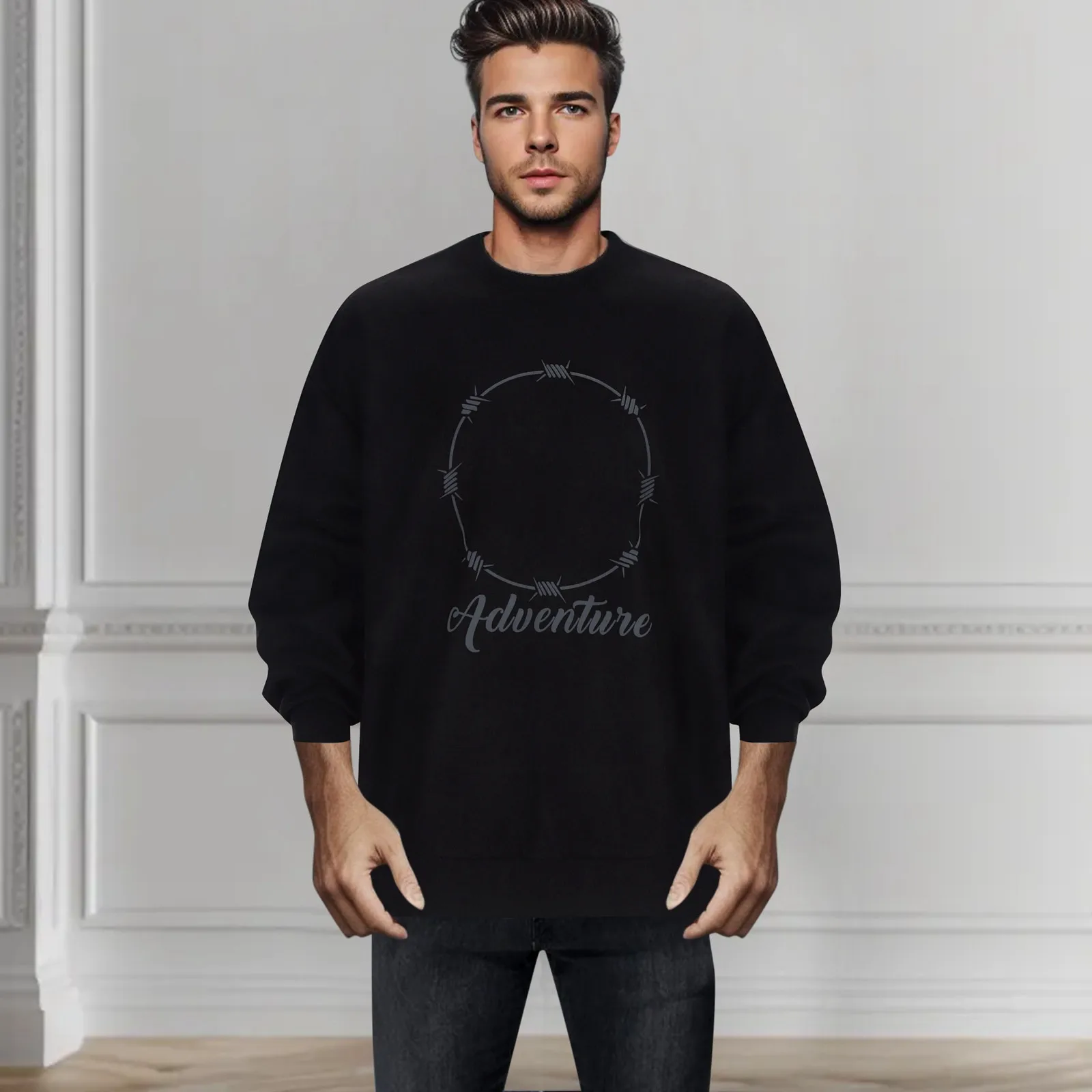 

2023 Men'S Winter Sweater Knit Drawstring Sweater With Couple Top Shirt Men'S Autumn Solid Color Sweatshirt Coat Outwear