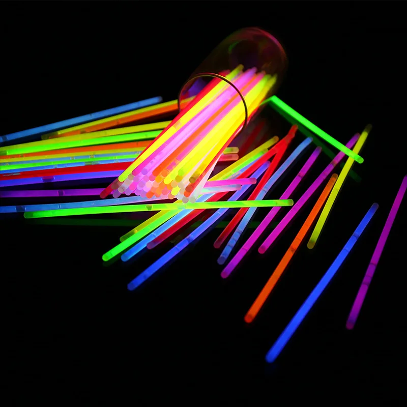 50/100Pcs Glow Stick Fluorescent Stick Neon Necklace Bracelets Party Light Stick For Wedd Festive Concert Party Glow Stick