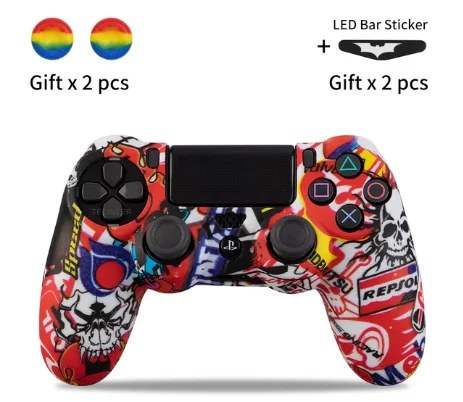 Silicone Rubber Controller Case with Thumbstick Grip Caps - Protective Shell