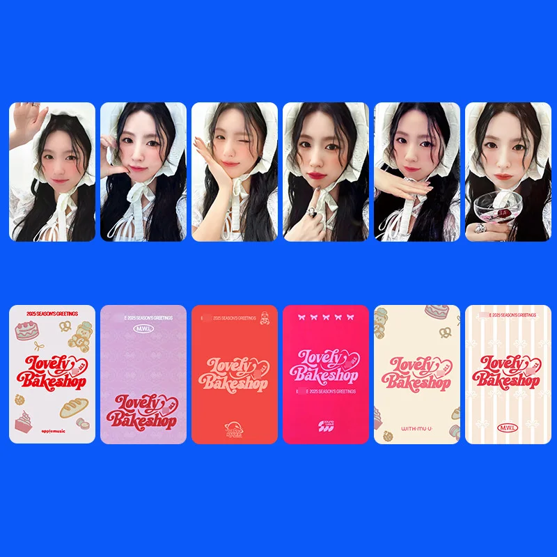 6pcs/set (G)I-DLE PHOTO CARD SEASONS GREETINGS ALBUM LOMO CARD LOVELY BAKESHOP YUQI Minnie postcard collector card gidle