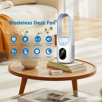 Nouveau ventilateur de bureau USB 2026 - Petit ventilateur portable sans pales rechargeable, humidificateur 140 ml avec brume rafraîchissante, 6 vitesses avec lumière LED 2