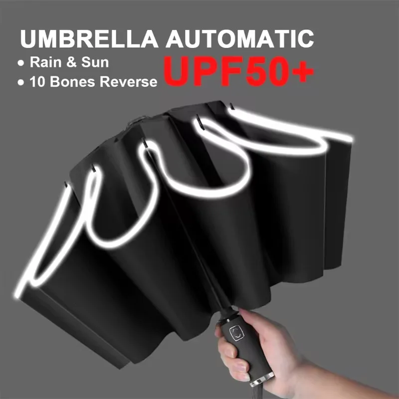 Automatic Umbrella Reflective strip Windproof With Reflective Stripe ...