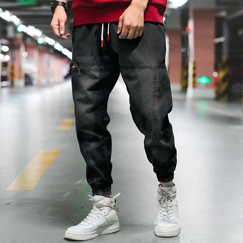 Cargo Pants Baggy 2022 Oversize 5XL Overalls Patch Drawstring Original jogger Man Harem Denim Jeans Men Loose Fit Trousers