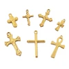 5pcs Gold Color Cross Charm Religious Jesus Pendant for DIY Earring Necklace Jewelry Making Supplies Wholesale 3
