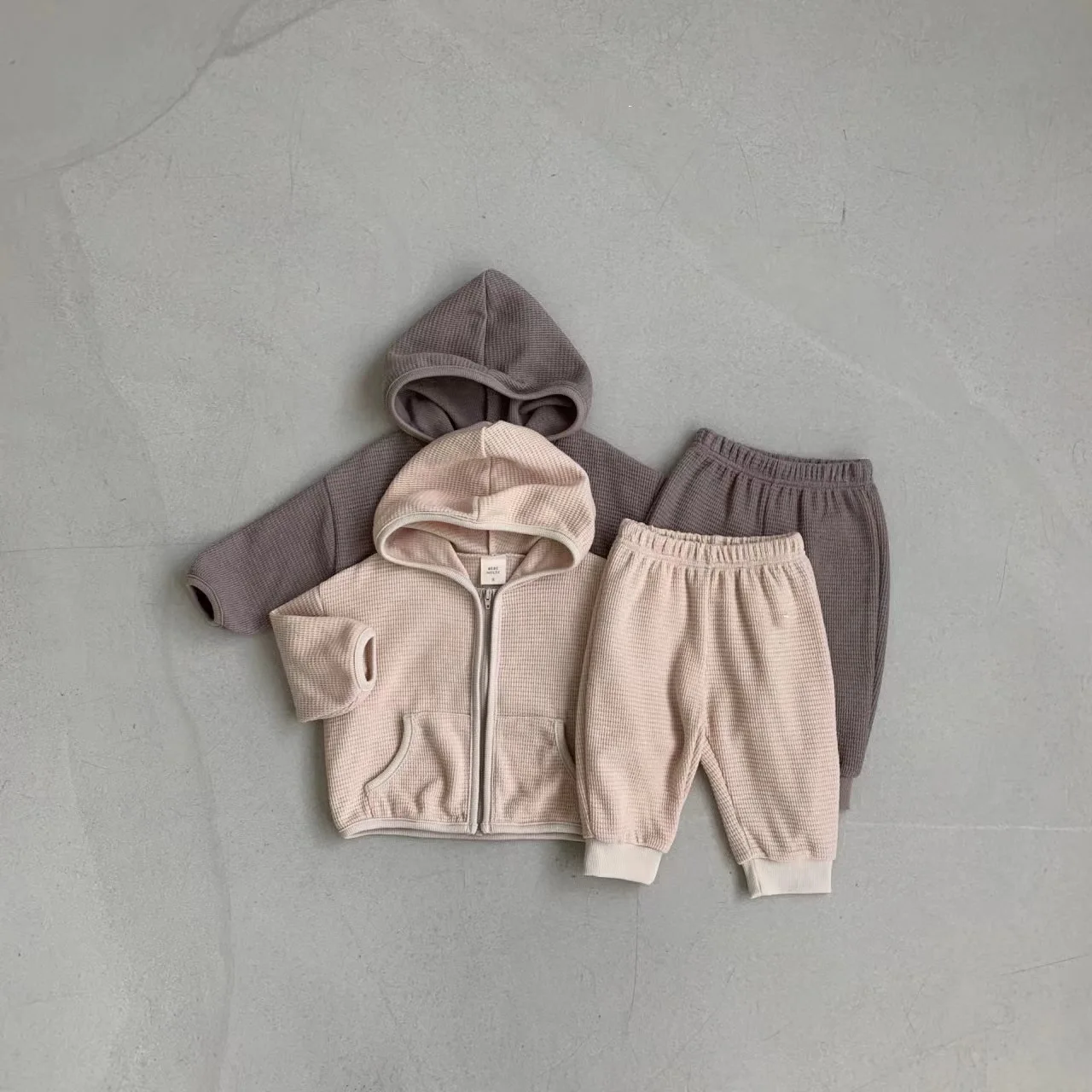 

2023 Spring and Autumn New Infant Hooded Zipper Coat with Trousers Men's and Women's Baby Leisure out Suit