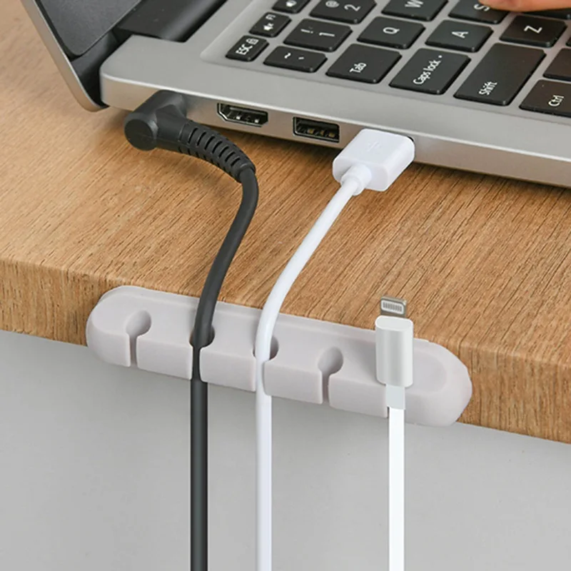 Self-Adhesive Power Cord Cord Manager Fixed Chuck Plug Mouse Cable Headset Winder Mobile Phone Data Cable Card Silicone 3/5/7 cable organizer