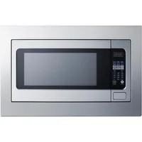 Summit 27” and 30" Built-In Microwave Oven Stainless Steel, 2.2 Cubic Feet, with Trim Kit Digital Control Panel, 1200W (30 Inch) 1