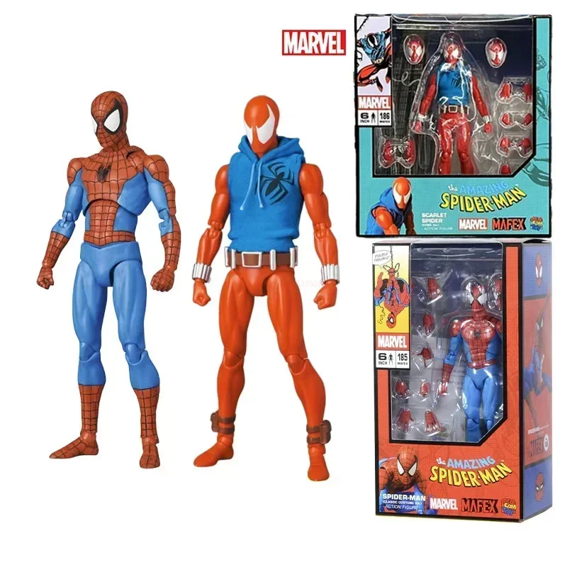 

Spider Man15cm Anime Figure Medicom Mafex185 Mafex186 Scarlet Spiderman Figurine Pvc Statue Model Doll Room Decoration Toy