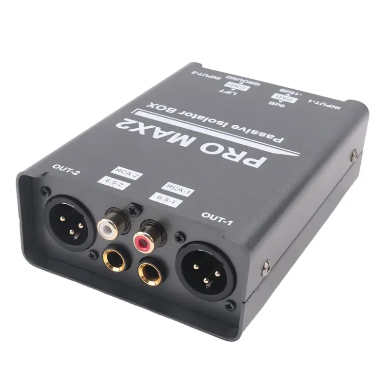 A75Q-2-웨이 오디오 아이솔레이터 오디오 전류 노이즈 제거기 XLR 6.5 로터스 아이솔레이터 믹서 라이브 방송