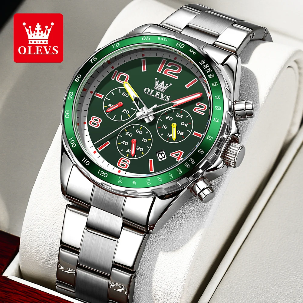 OLEVS Men's Watches Waterproof Original Brand Calendar Quartz Watch for Male Luminous Trend Fashion Authentication Wristwatch