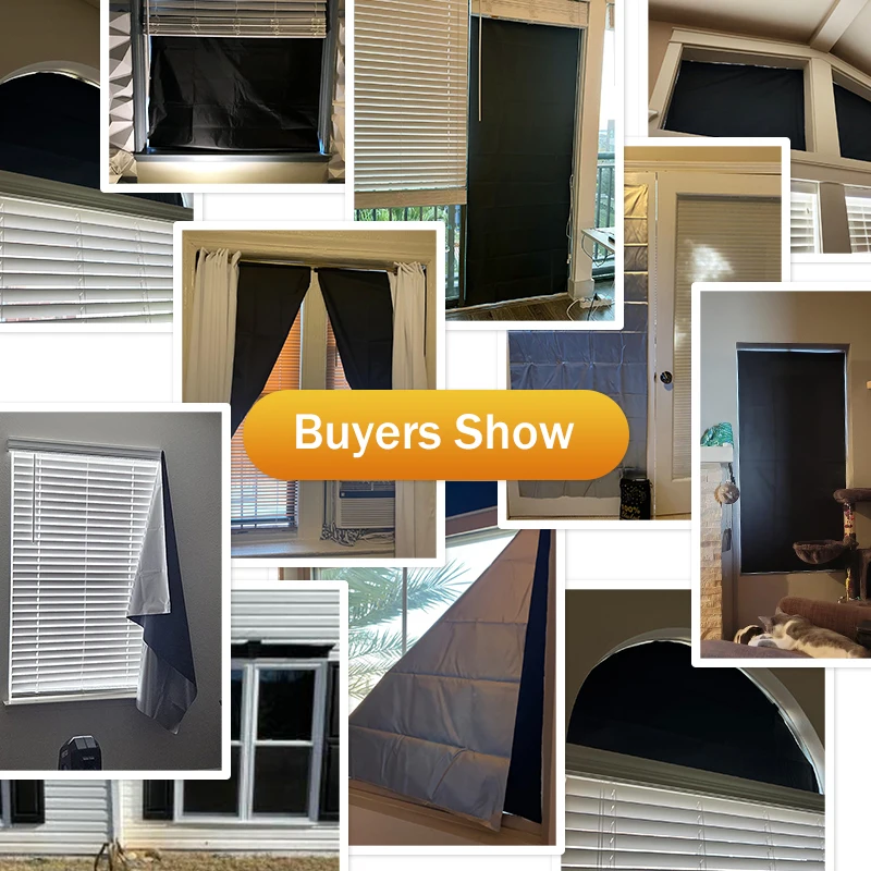100% Blackout Curtain Removable Portable Travel Blocking Darkest Window Film Cloth Temporary DIY No Drill Blackout Curtains 2