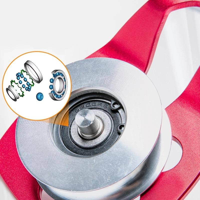 30KN Climbing Rope Pulley Certificated Climbing Rescuing Mountaineering Rigging Swing Sheave Rescue Work at Heights Pulley 4