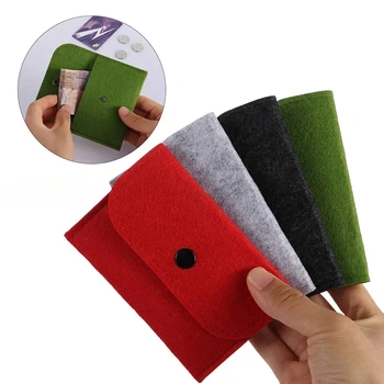 Unisex Felt Coin Purse Bag Women Girls Mini Zipper Coin Wallet Case Casual Square Money Change Card Key Holder Pouch 1