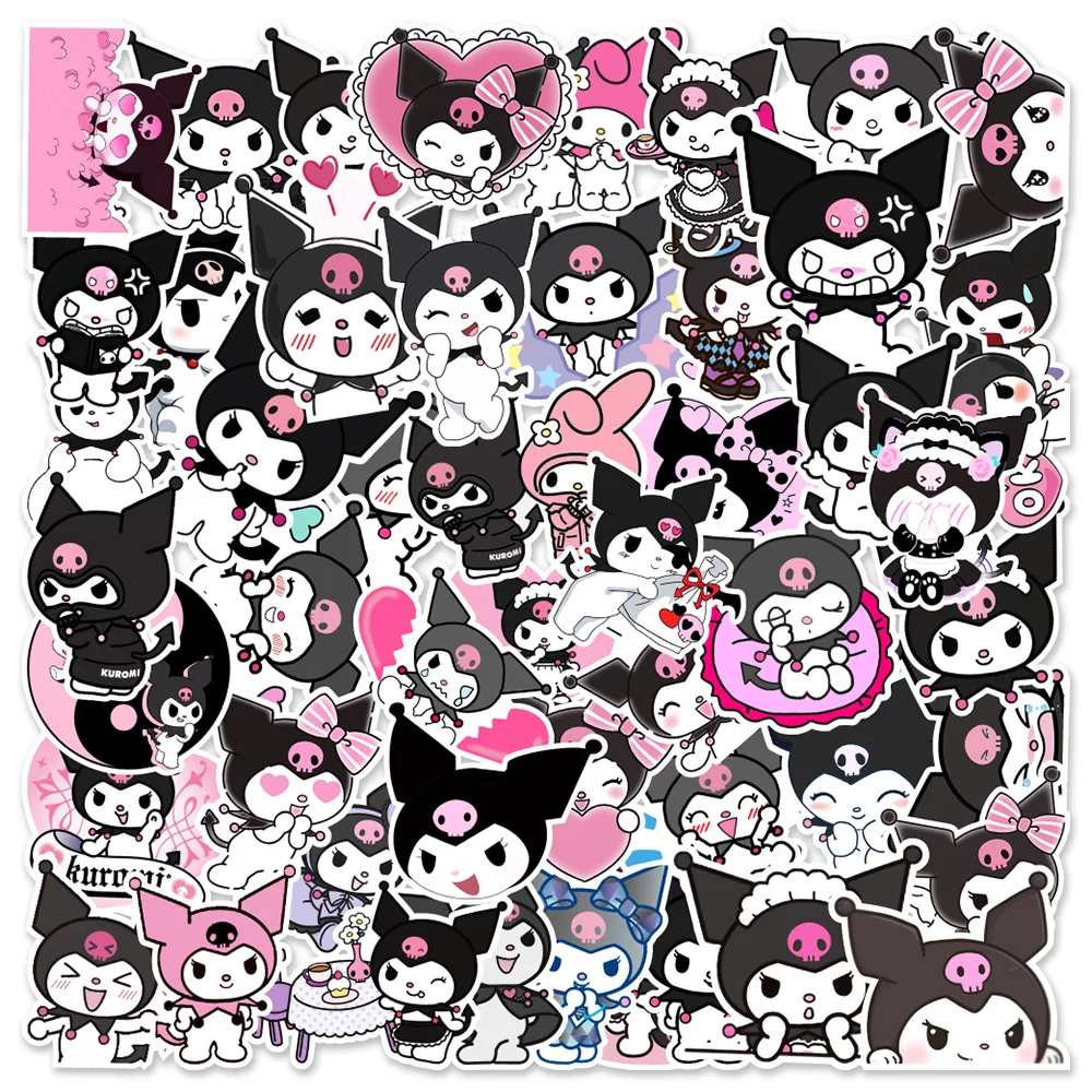 10/30/50PCS Kawaii Kuromi Anime Waterproof Stickers Skateboard Guitar Suitcase Freezer Motorcycle Graffiti Decal Sticker Gift cartoon stickers anime stickers kawaii stickers decorative stickers graffiti stickers