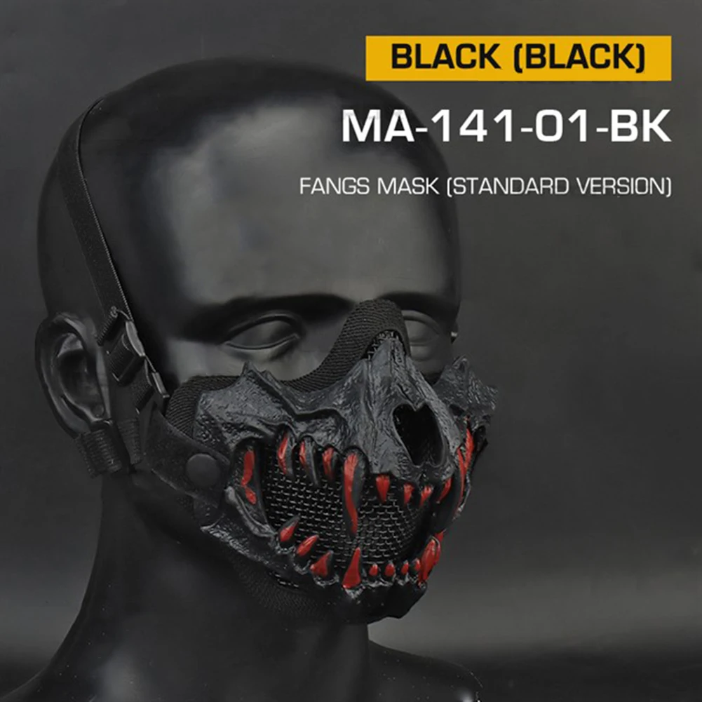 Halloween Skull Party Mask Long Teeth Demon Skeleton Half Face Mask Dress Up Dragongod Yaksha Tengu Tooth Skullmask Cosplay Cost