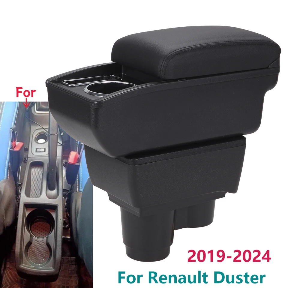OYHCM Center Armrest For Dacia Duster II 2018-2021 Car Center Console Storage Box, Double Layer Compartment, Leather Car Seat Interior Accessories, Easy Install - View #4