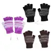 1 Pair 5V USB Winter Warm Heating Gloves Men Women Heated Half Finger Mittens Keep Warm 1