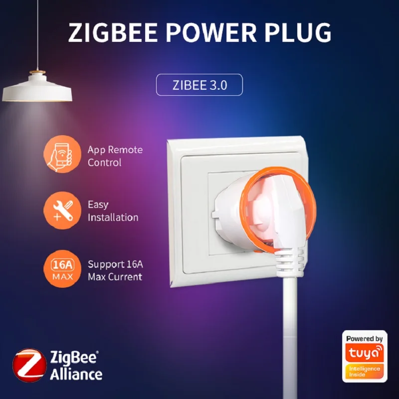 Smart Zigbee EU Plug with Power Monitoring, Timer, and Child Lock - Voice Controlled