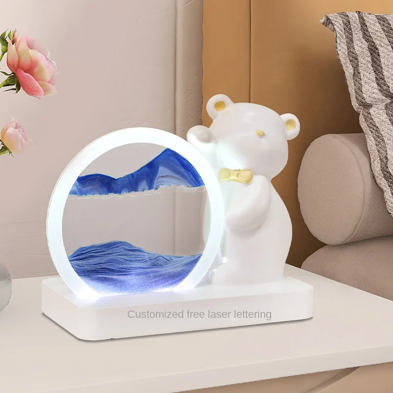 

XL Creative Quicksand Painting Decoration Violent Bear Home Decoration Study Living Room TV Cabinet
