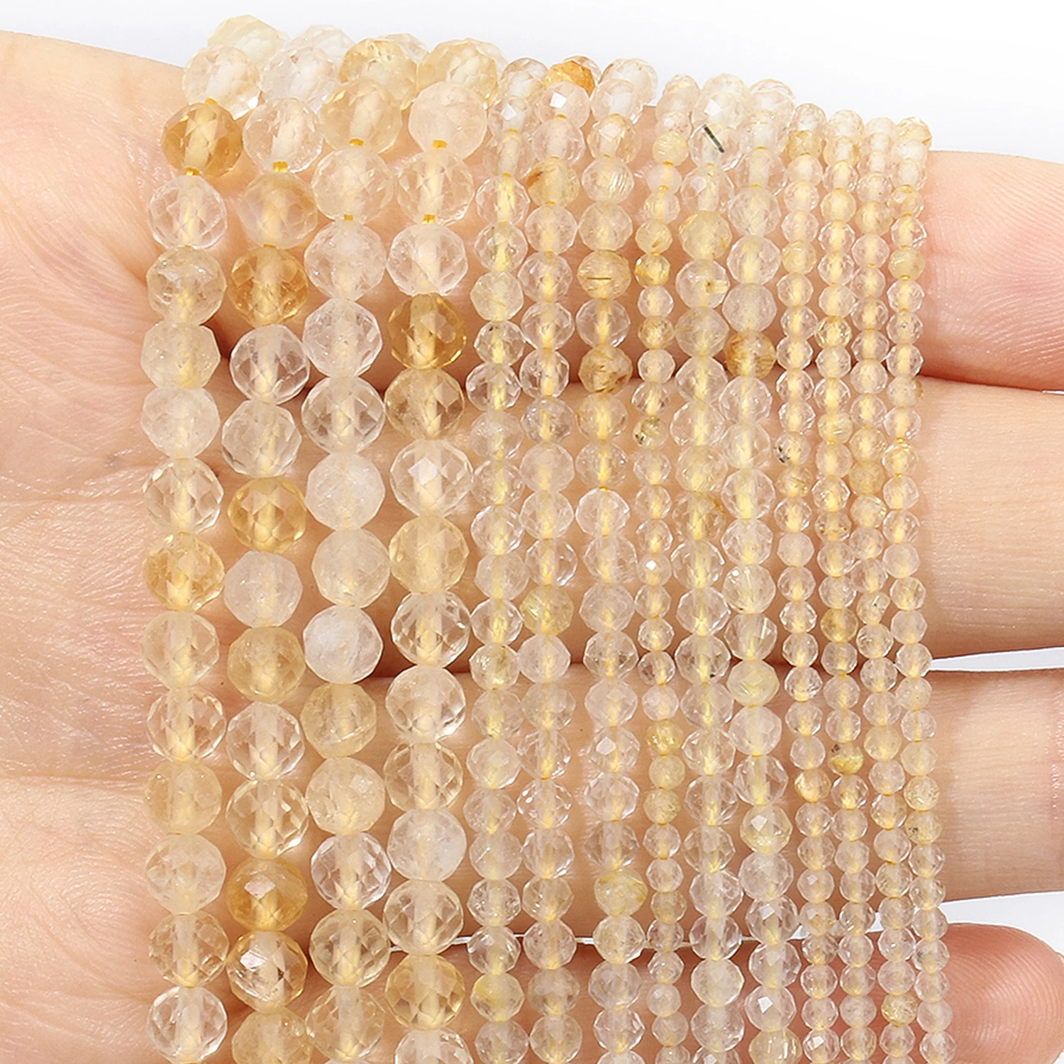 Faceted Yellow Gemstone Spacer Beads 5