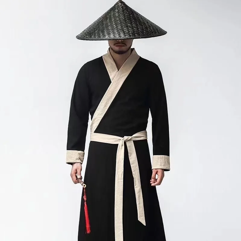 Costume traditionnel d\'arts martiaux Assassin pour hommes et femmes, robe de cosplay Hanfu, prairie chinoise, vêtements masculins sans abri