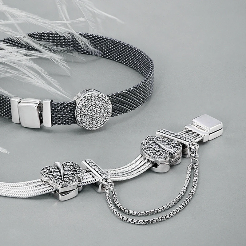 925 Silver Bracelets Accessories Clip Charm fit Pandora Reflections charms silver 925 beads Bracelets DIY Jewelry sterling silver jewelry
