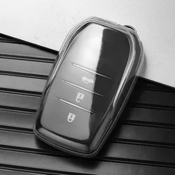 Premium Soft TPU Car Remote Key Case Cover - Protective Key Fob Shell Accessory (Transparent)