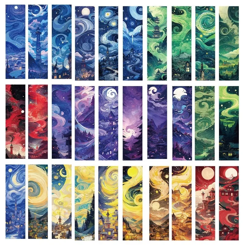 30pcs Dreams Series Bookmark Reading Book Mark Vintage Scenery Book Page Marker Stationery Supplies Children Gifts