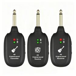 Premium Guitar Wireless System with Built - in Rechargeable Transmitter & Receiver (A8 1R2T)