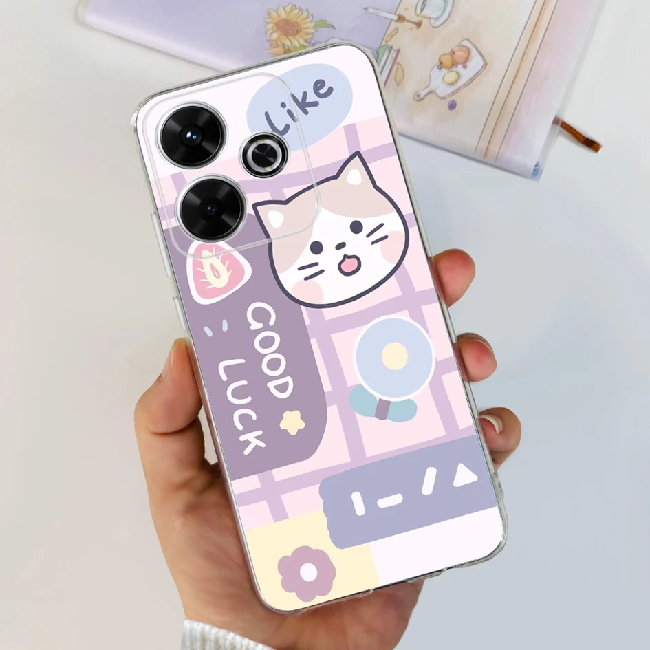 2024 Fashion Tulip Flower & Butterfly Soft Silicone Clear Phone Case