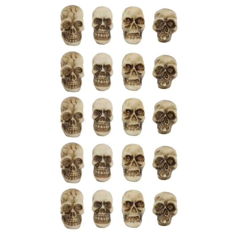 

YYSD 20Pcs Mini Decor Resin Skull Head Halloween Realistic Small Skeleton Head Party Props Gothic Decor DIY Ornaments
