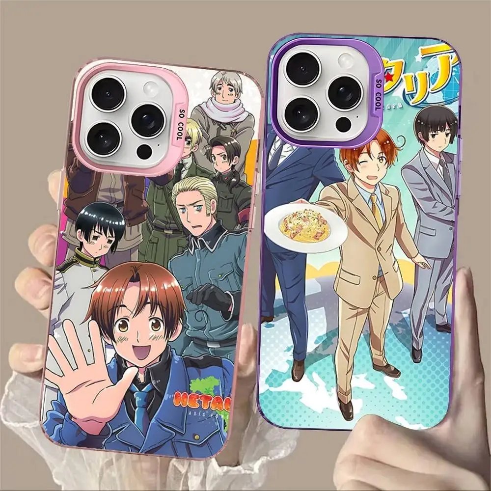 Vibrant Hetalia Axis Powers Cartoon Phone Case with Colorful Back Cover